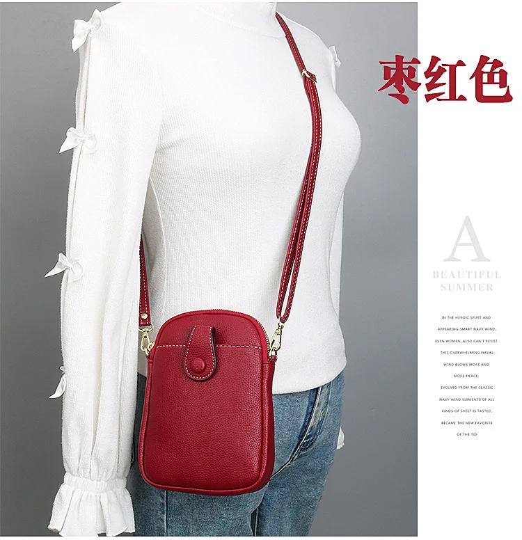 Fashion Mobile Phone Bag Women Crossbody Bag One Shoulder Mini Small Square Bag Card Holder Female Portable PU Leather Wallet