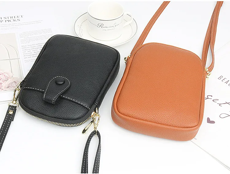Fashion Mobile Phone Bag Women Crossbody Bag One Shoulder Mini Small Square Bag Card Holder Female Portable PU Leather Wallet