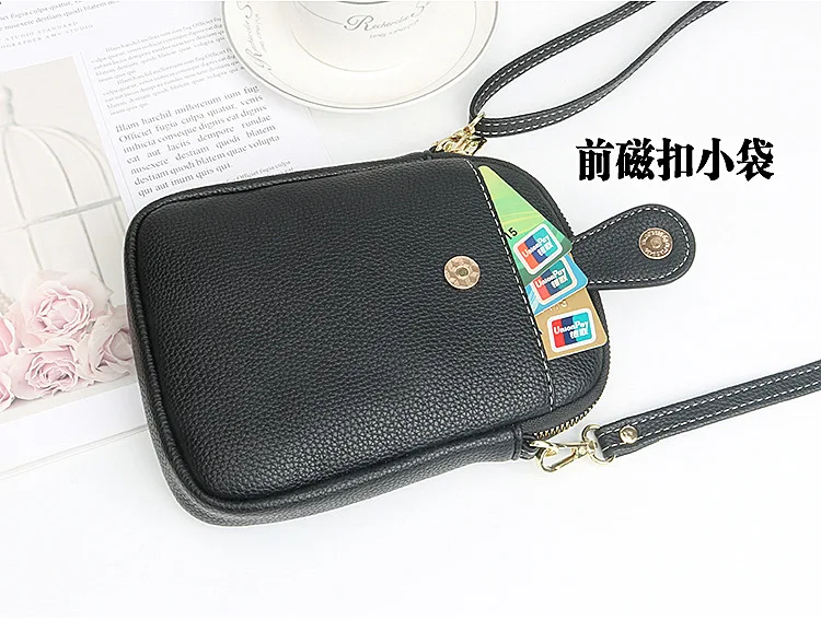Fashion Mobile Phone Bag Women Crossbody Bag One Shoulder Mini Small Square Bag Card Holder Female Portable PU Leather Wallet