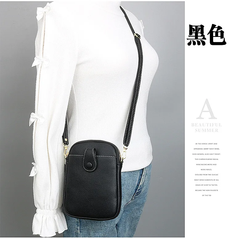 Fashion Mobile Phone Bag Women Crossbody Bag One Shoulder Mini Small Square Bag Card Holder Female Portable PU Leather Wallet