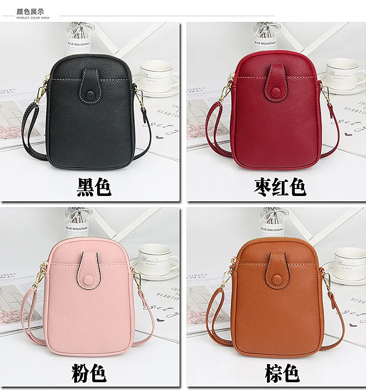 Fashion Mobile Phone Bag Women Crossbody Bag One Shoulder Mini Small Square Bag Card Holder Female Portable PU Leather Wallet