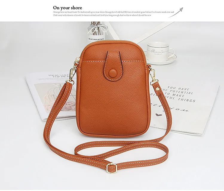 Fashion Mobile Phone Bag Women Crossbody Bag One Shoulder Mini Small Square Bag Card Holder Female Portable PU Leather Wallet