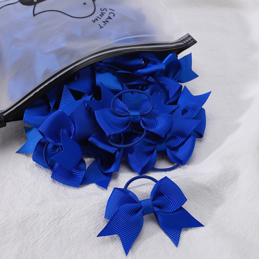 10Pcs/lot Cute Grosgrain Ribbon Pigtail Hair Bows Elastic Hair Ties Hair Bands Holders Girls Newborn Baby Hair Accessories Gift