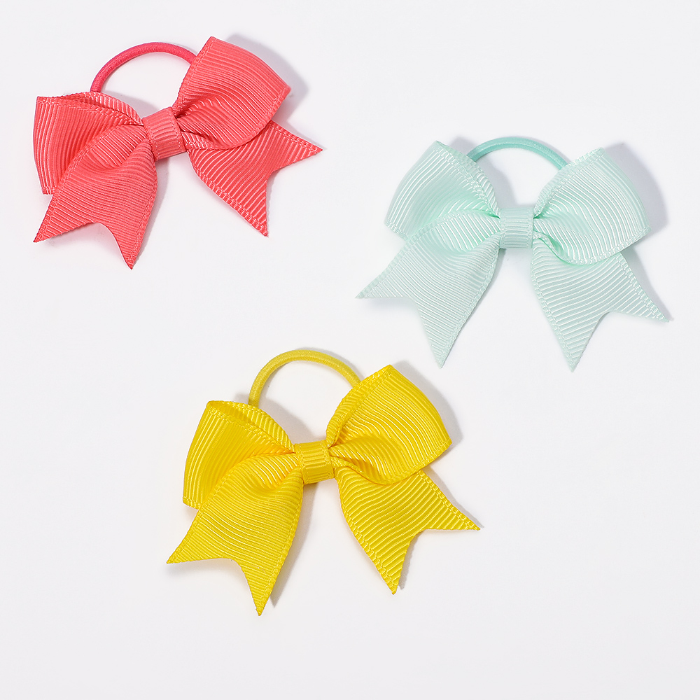 10Pcs/lot Cute Grosgrain Ribbon Pigtail Hair Bows Elastic Hair Ties Hair Bands Holders Girls Newborn Baby Hair Accessories Gift