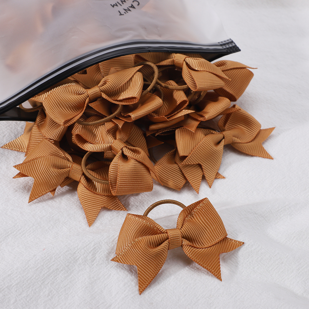 10Pcs/lot Cute Grosgrain Ribbon Pigtail Hair Bows Elastic Hair Ties Hair Bands Holders Girls Newborn Baby Hair Accessories Gift