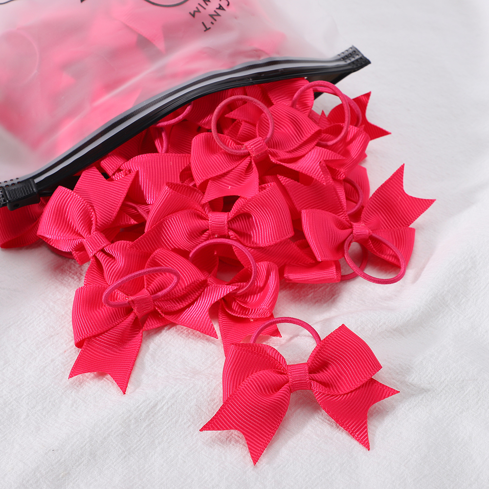 10Pcs/lot Cute Grosgrain Ribbon Pigtail Hair Bows Elastic Hair Ties Hair Bands Holders Girls Newborn Baby Hair Accessories Gift
