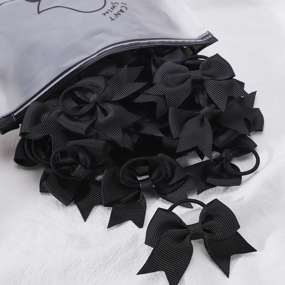 10Pcs/lot Cute Grosgrain Ribbon Pigtail Hair Bows Elastic Hair Ties Hair Bands Holders Girls Newborn Baby Hair Accessories Gift