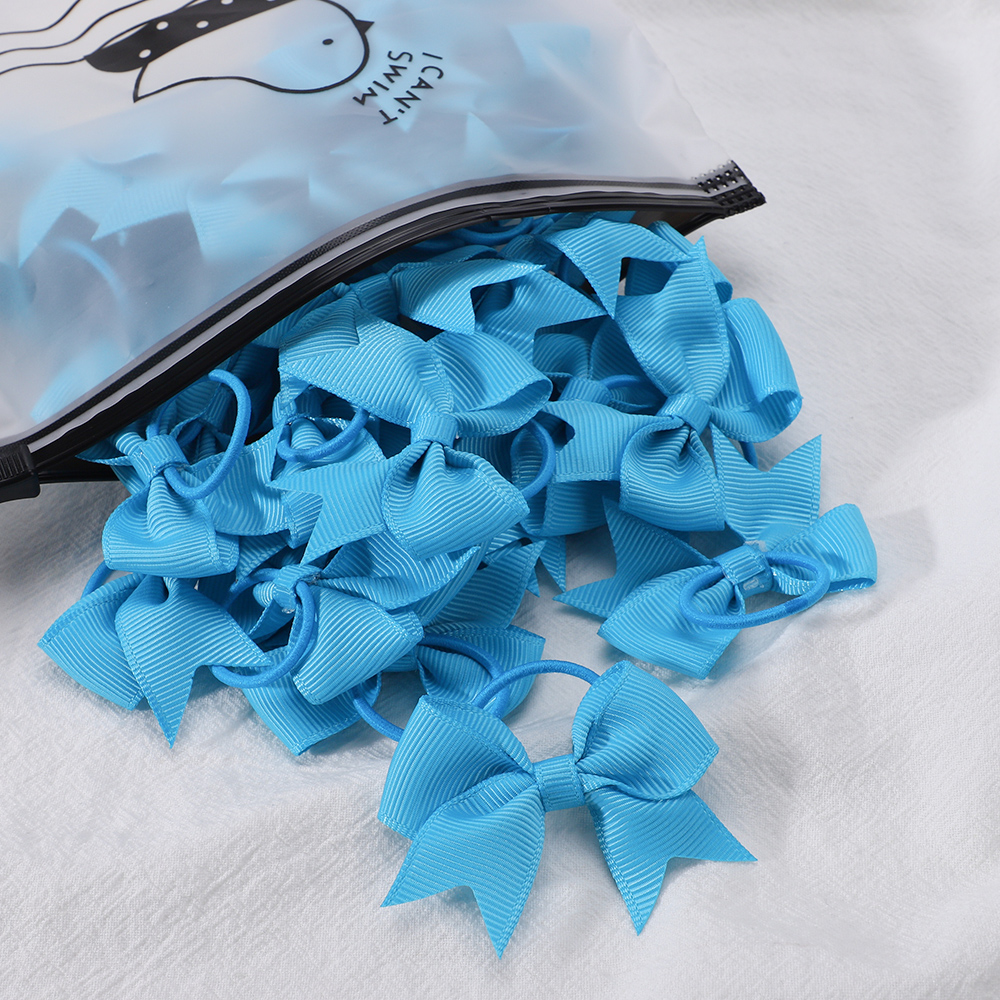 10Pcs/lot Cute Grosgrain Ribbon Pigtail Hair Bows Elastic Hair Ties Hair Bands Holders Girls Newborn Baby Hair Accessories Gift