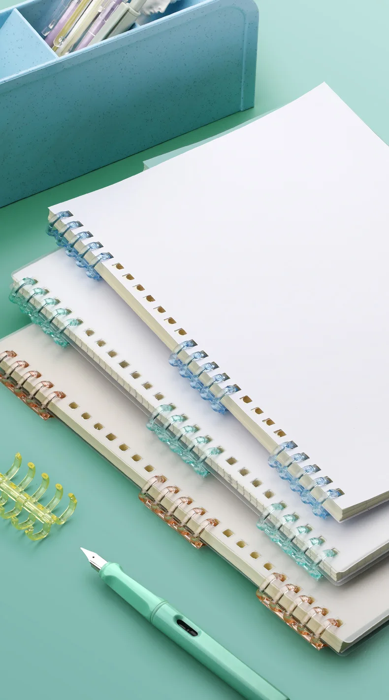 10PCS 5hole Loose-leaf Binder Ring Notebook Spring Spiral Rings Binder Strip Buckle Clip Binding Clip School Supplies Stationery