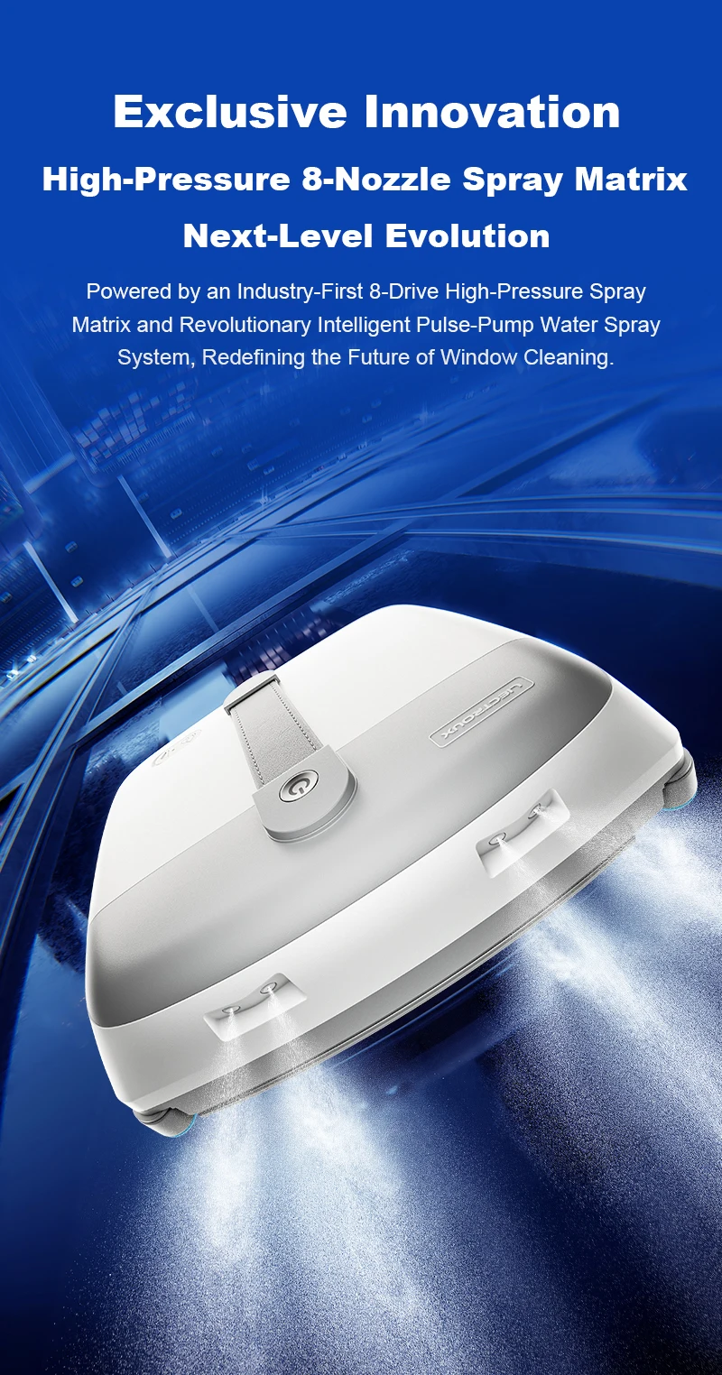 Liectroux G9 Robot Window Cleaner,10000Pa,Dual Vibrating Bionic Arms,8-Way Water Pump Spray,Nano Cleaning Squeegee,Smart Memory