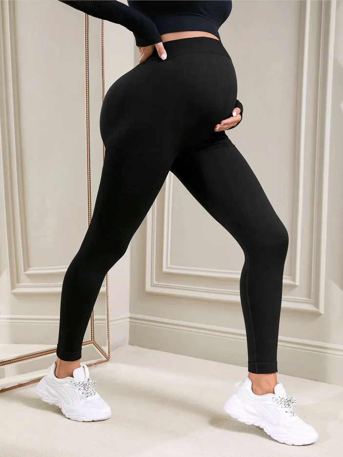 Elastic High Waist Maternity Leggings Skinny For Pregnant Women Belly Support Postpartum Leggins Body Shaper Fitness Trousers