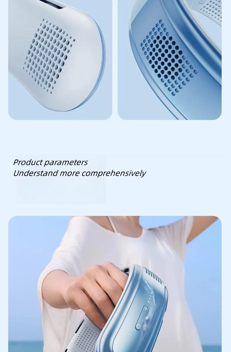 Portable Neck Fan 10000mAh Rechargeable Fan Mini 3-Speeds Large Wind Outdoor Silent Electric Ventilador for Home Camping Outdoor