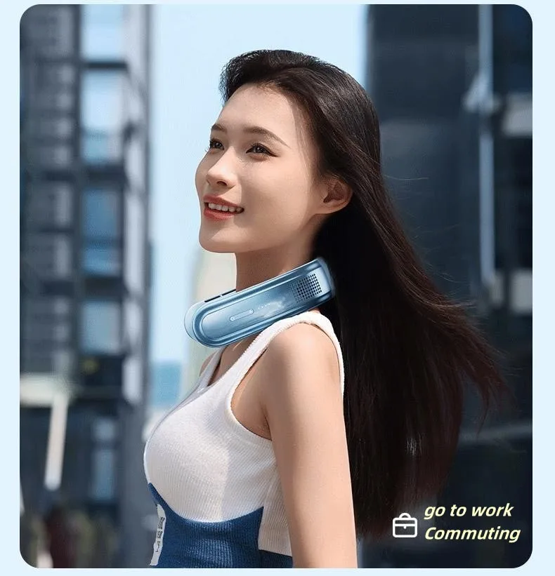 Portable Neck Fan 10000mAh Rechargeable Fan Mini 3-Speeds Large Wind Outdoor Silent Electric Ventilador for Home Camping Outdoor