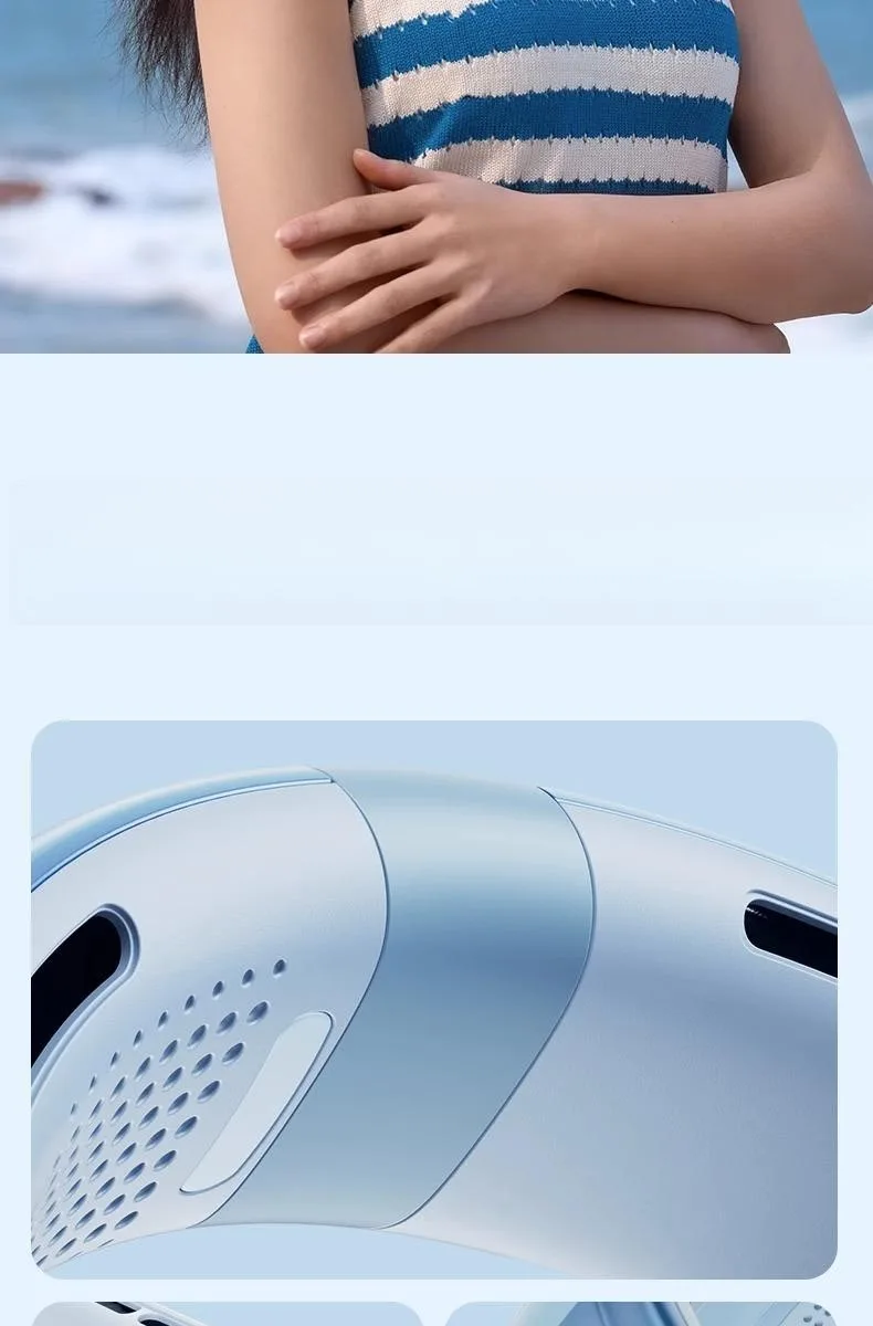 Portable Neck Fan 10000mAh Rechargeable Fan Mini 3-Speeds Large Wind Outdoor Silent Electric Ventilador for Home Camping Outdoor