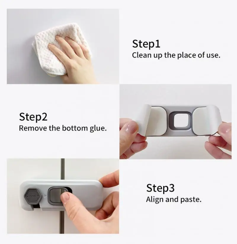 1/2 PCS Child Safety Cabinet Lock Security Protection Home Refrigerator Safety Buckle Baby Anti-Pinch Hand Drawer Door Locks