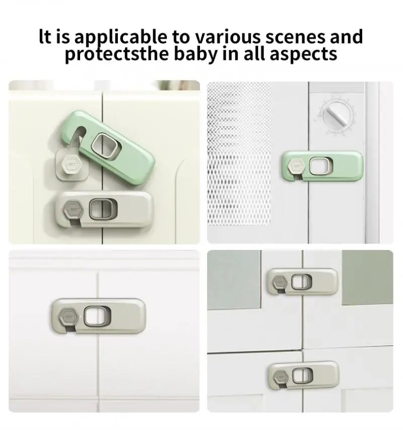 1/2 PCS Child Safety Cabinet Lock Security Protection Home Refrigerator Safety Buckle Baby Anti-Pinch Hand Drawer Door Locks