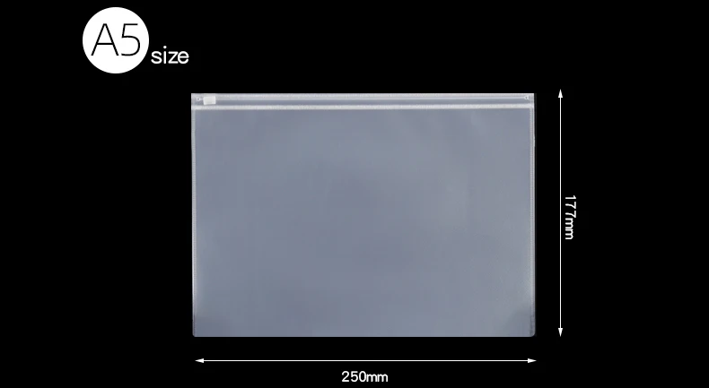 10PCS A4A5A6 Exam Mesh Zipper Bag Student Office Simple Large Capacity Transparent Document Bags