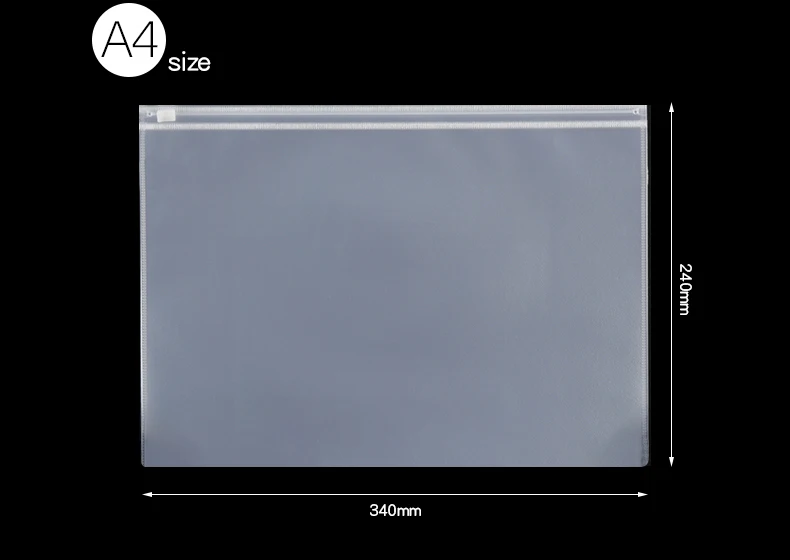 10PCS A4A5A6 Exam Mesh Zipper Bag Student Office Simple Large Capacity Transparent Document Bags