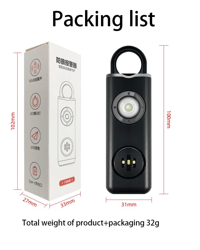 He Original Personal Safety Siren for Women - 130dB Siren, Strobe & Key Chain 3 Pop Colors AF2004 Anti Robbery Call for Help