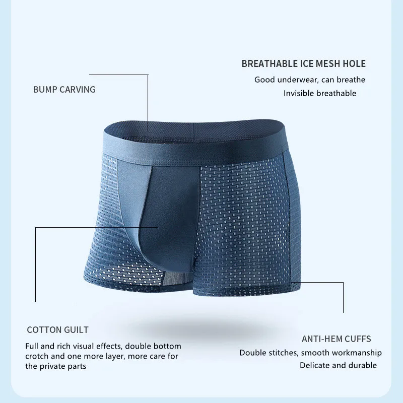 5xl 6xl 7xl 8xl plus size panties man mesh underwear men boxers bamboo fiber mens boxer briefs Breathable Underpants male 4pcs