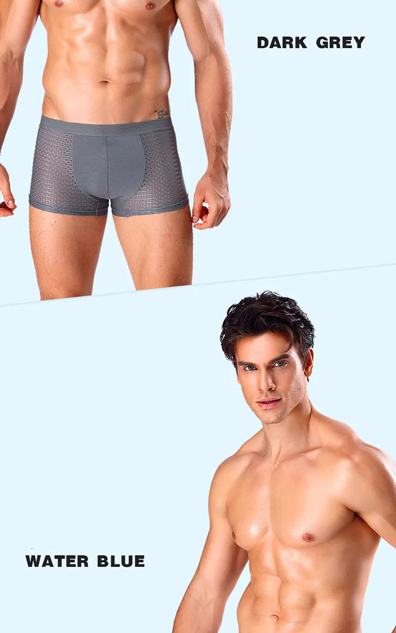 5xl 6xl 7xl 8xl plus size panties man mesh underwear men boxers bamboo fiber mens boxer briefs Breathable Underpants male 4pcs