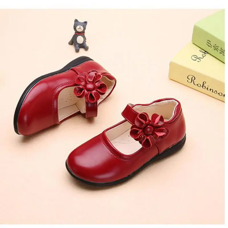 Girls Leather Shoes for Children Wedding Dress Princess School Shoes Kids Summer Bow-knot Black Student Sandals Korean Fashion