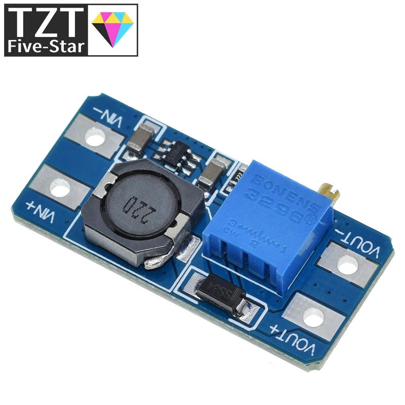 TZT 1/5PCS MT3608 DC-DC Step Up Converter Booster Power Supply Module Boost Step-up Board MAX output 28V 2A