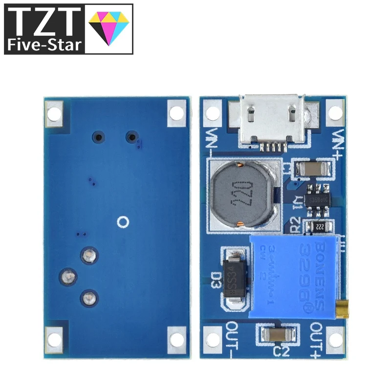 TZT 1/5PCS MT3608 DC-DC Step Up Converter Booster Power Supply Module Boost Step-up Board MAX output 28V 2A