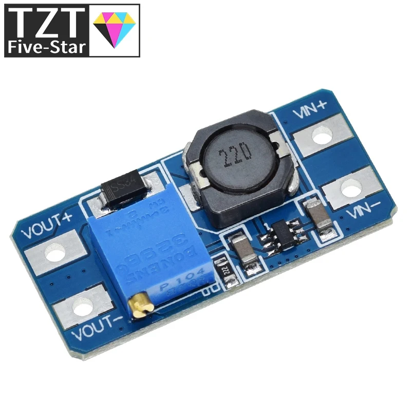 TZT 1/5PCS MT3608 DC-DC Step Up Converter Booster Power Supply Module Boost Step-up Board MAX output 28V 2A