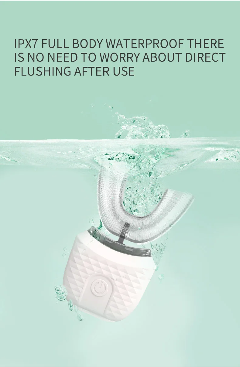 Electric Toothbrush for Adult Automatic USB Charge U-Shaped Toothbrush 360 Degrees Intelligent Rechargeable Toothbrus