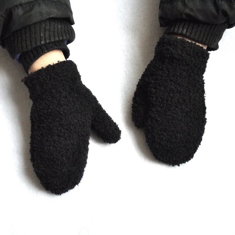 1-4years Kids Winter Warm Knitted Mittens Baby Girls Baby Boys Velvet Thick Gloves Dropshipping KF197