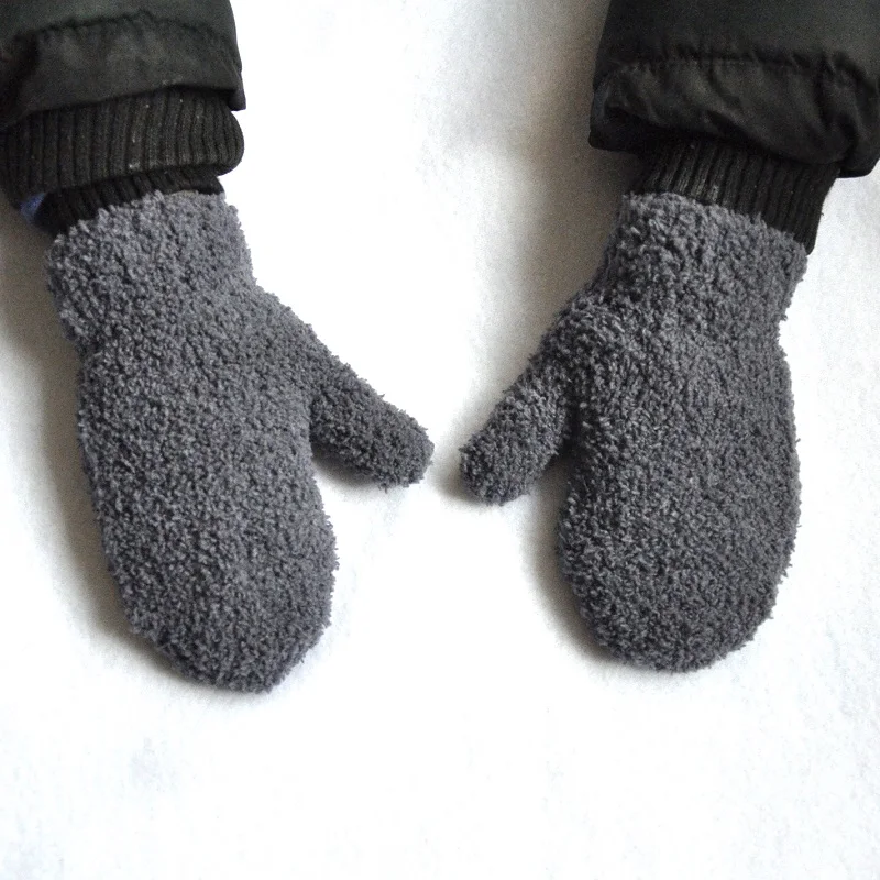 1-4years Kids Winter Warm Knitted Mittens Baby Girls Baby Boys Velvet Thick Gloves Dropshipping KF197