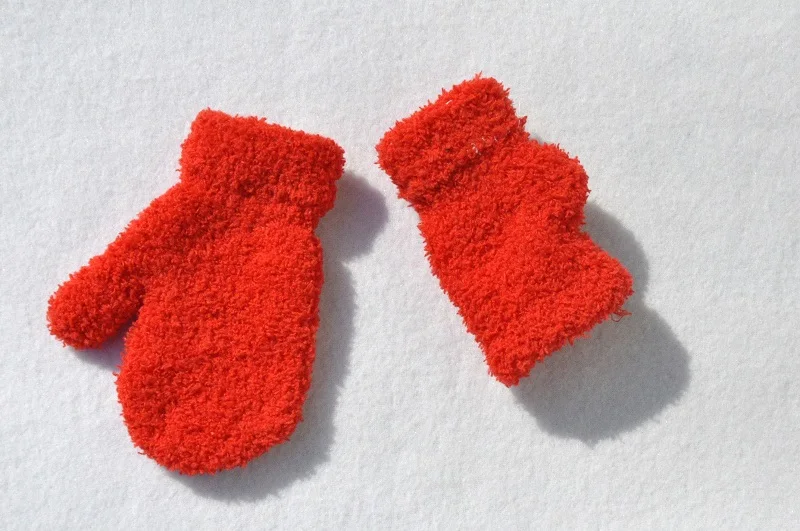 1-4years Kids Winter Warm Knitted Mittens Baby Girls Baby Boys Velvet Thick Gloves Dropshipping KF197