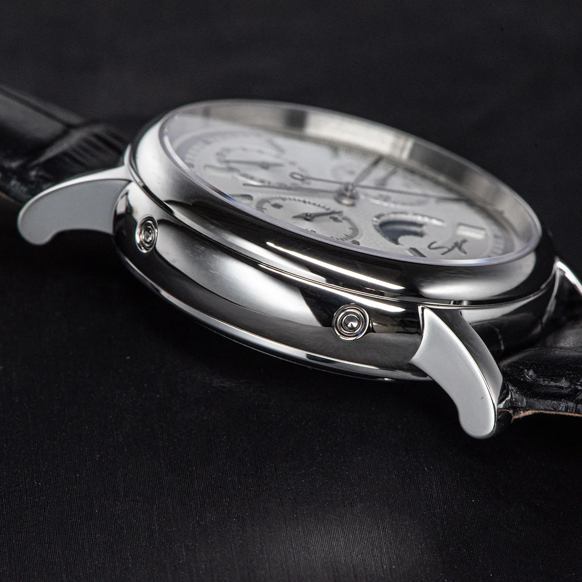 Sugess Men Watch ST1908 Swanneck Movement Mechanical Chronograph Wristwatch Genuine Moonphase Calendar Vintage Leather NEW 2023