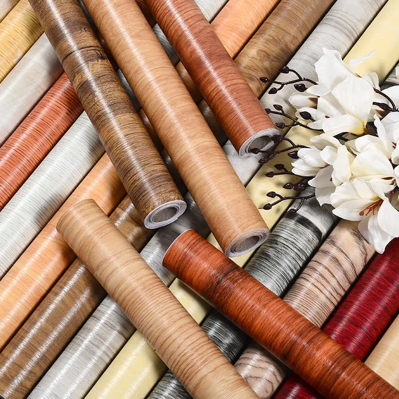 Wood Grain Peel and Stick Wallpaper DIY Self-adhesive Waterproof Oilproof Home Furniture Renovation Sticker Vinyl Sticker Decal