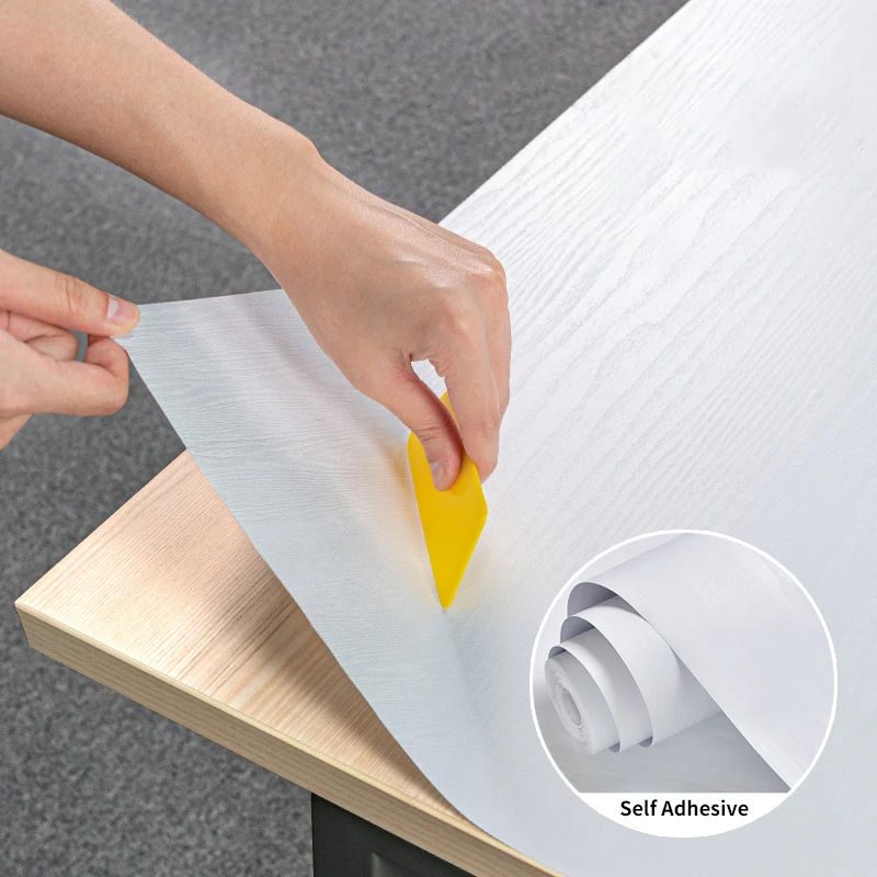 Wood Grain Peel and Stick Wallpaper DIY Self-adhesive Waterproof Oilproof Home Furniture Renovation Sticker Vinyl Sticker Decal