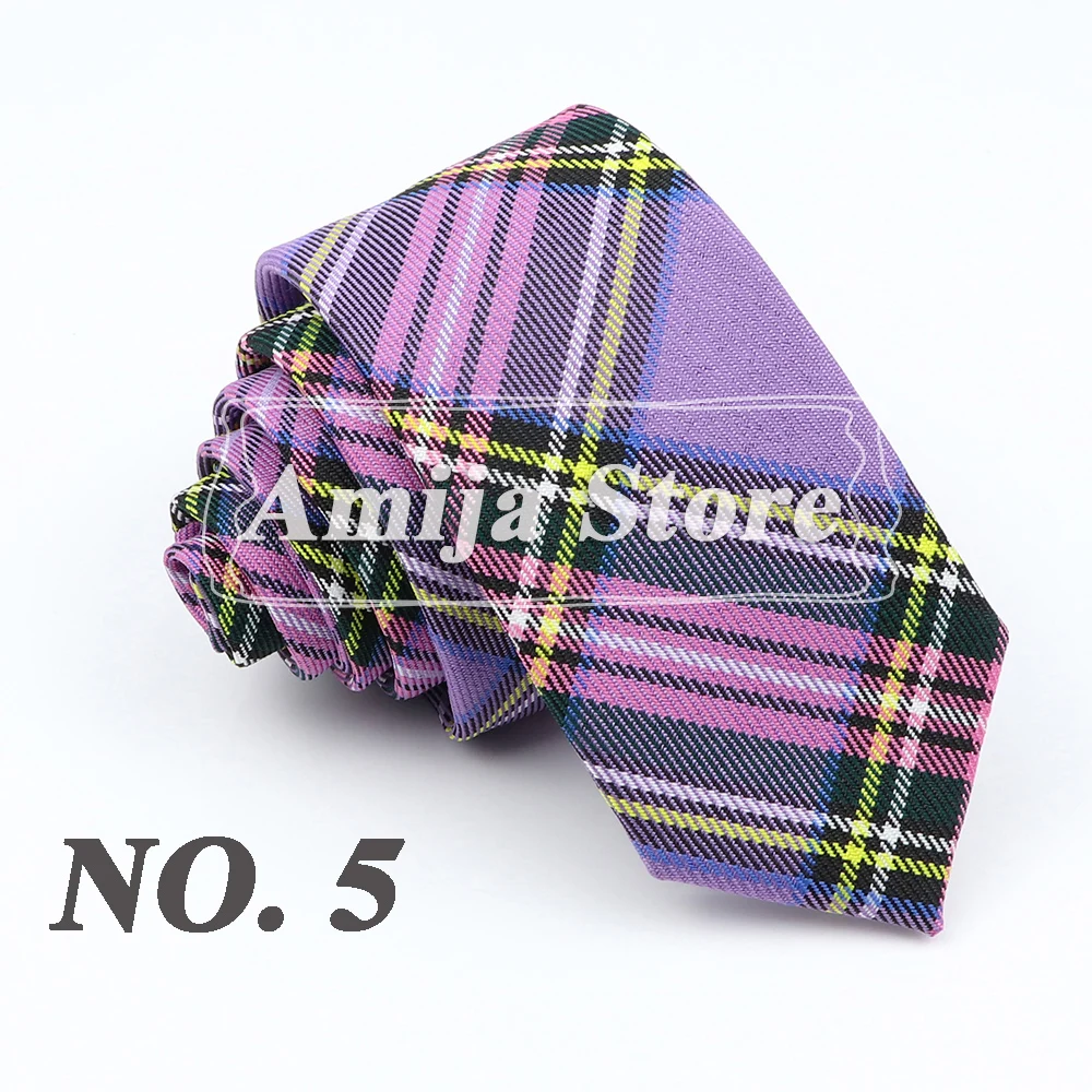 Plaid Tie For Men Women Soft Skinny Cotton TR Fabric Necktie For Wedding Bussiness Casual Man's Neckties Suits Flower Cravat