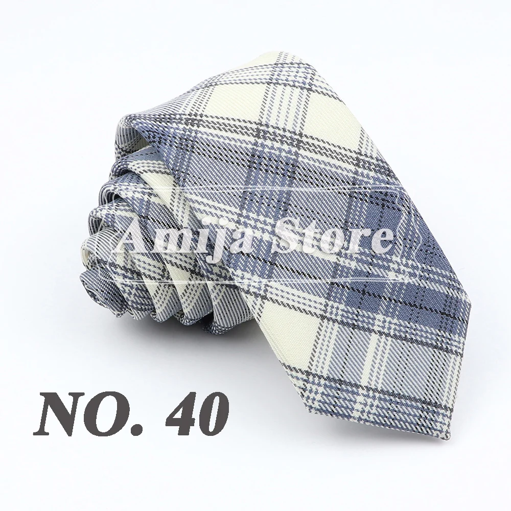 Plaid Tie For Men Women Soft Skinny Cotton TR Fabric Necktie For Wedding Bussiness Casual Man's Neckties Suits Flower Cravat