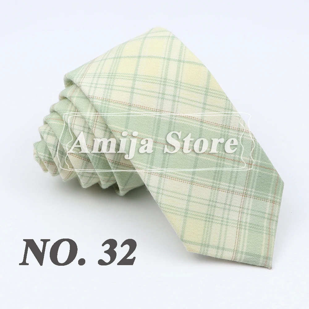 Plaid Tie For Men Women Soft Skinny Cotton TR Fabric Necktie For Wedding Bussiness Casual Man's Neckties Suits Flower Cravat