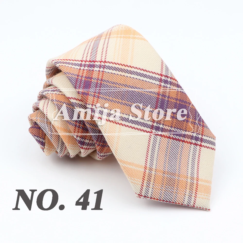 Plaid Tie For Men Women Soft Skinny Cotton TR Fabric Necktie For Wedding Bussiness Casual Man's Neckties Suits Flower Cravat