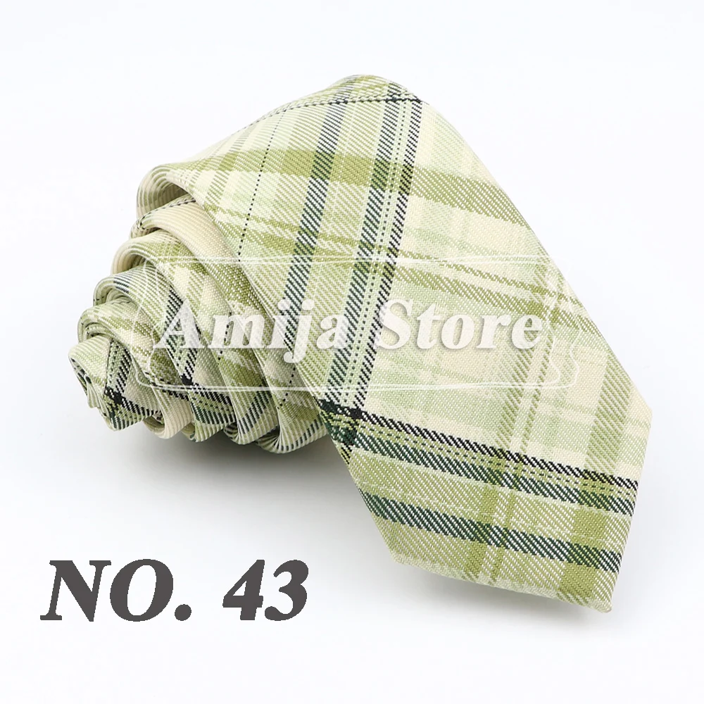 Plaid Tie For Men Women Soft Skinny Cotton TR Fabric Necktie For Wedding Bussiness Casual Man's Neckties Suits Flower Cravat