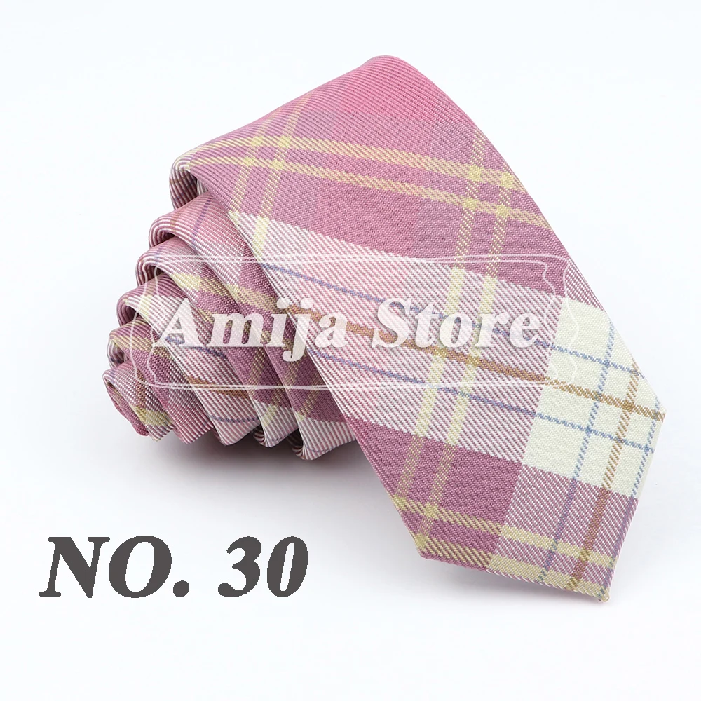 Plaid Tie For Men Women Soft Skinny Cotton TR Fabric Necktie For Wedding Bussiness Casual Man's Neckties Suits Flower Cravat