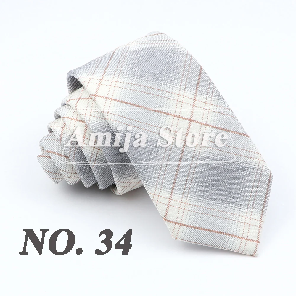 Plaid Tie For Men Women Soft Skinny Cotton TR Fabric Necktie For Wedding Bussiness Casual Man's Neckties Suits Flower Cravat
