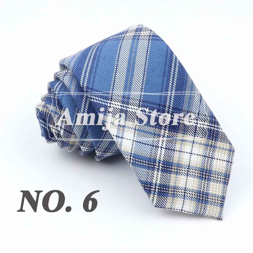 Plaid Tie For Men Women Soft Skinny Cotton TR Fabric Necktie For Wedding Bussiness Casual Man's Neckties Suits Flower Cravat