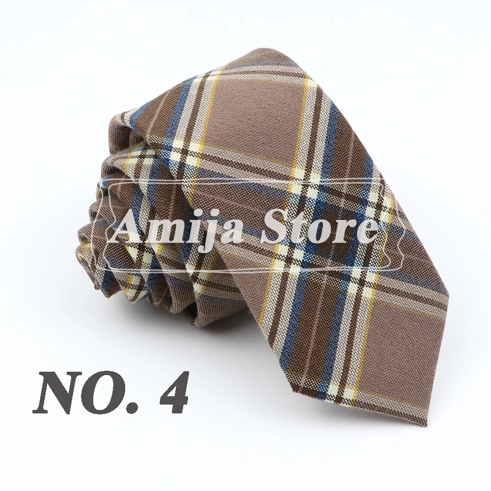 Plaid Tie For Men Women Soft Skinny Cotton TR Fabric Necktie For Wedding Bussiness Casual Man's Neckties Suits Flower Cravat