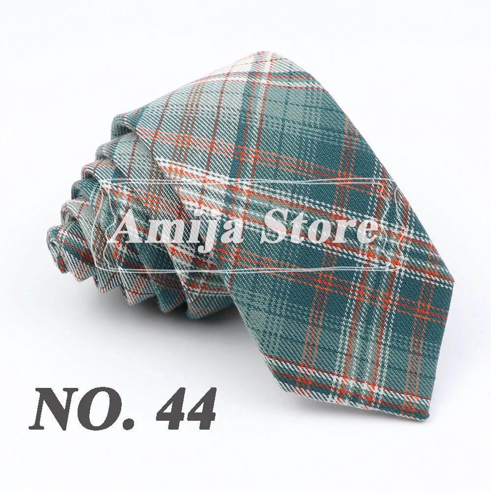 Plaid Tie For Men Women Soft Skinny Cotton TR Fabric Necktie For Wedding Bussiness Casual Man's Neckties Suits Flower Cravat
