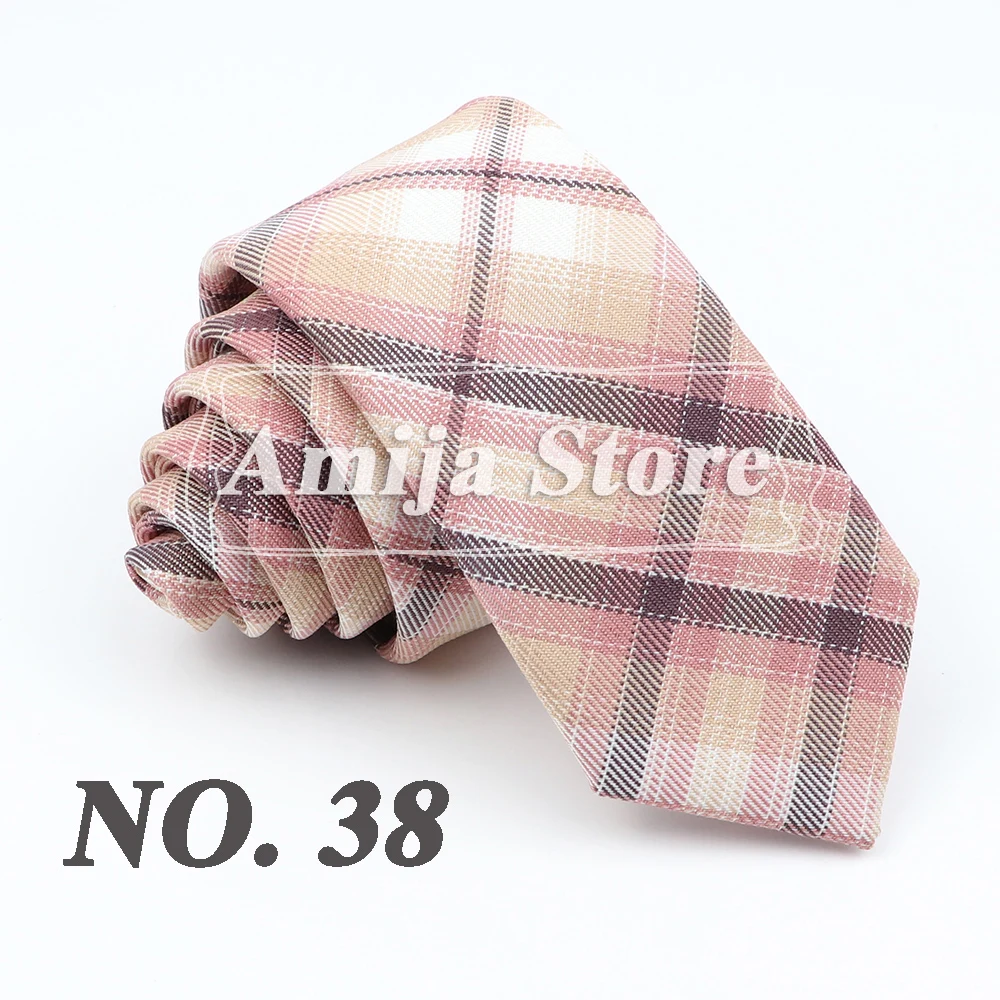 Plaid Tie For Men Women Soft Skinny Cotton TR Fabric Necktie For Wedding Bussiness Casual Man's Neckties Suits Flower Cravat