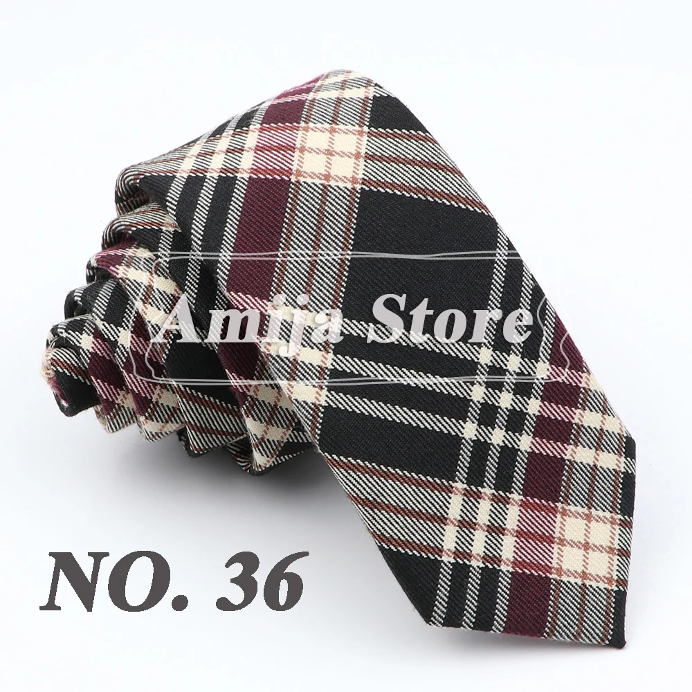 Plaid Tie For Men Women Soft Skinny Cotton TR Fabric Necktie For Wedding Bussiness Casual Man's Neckties Suits Flower Cravat