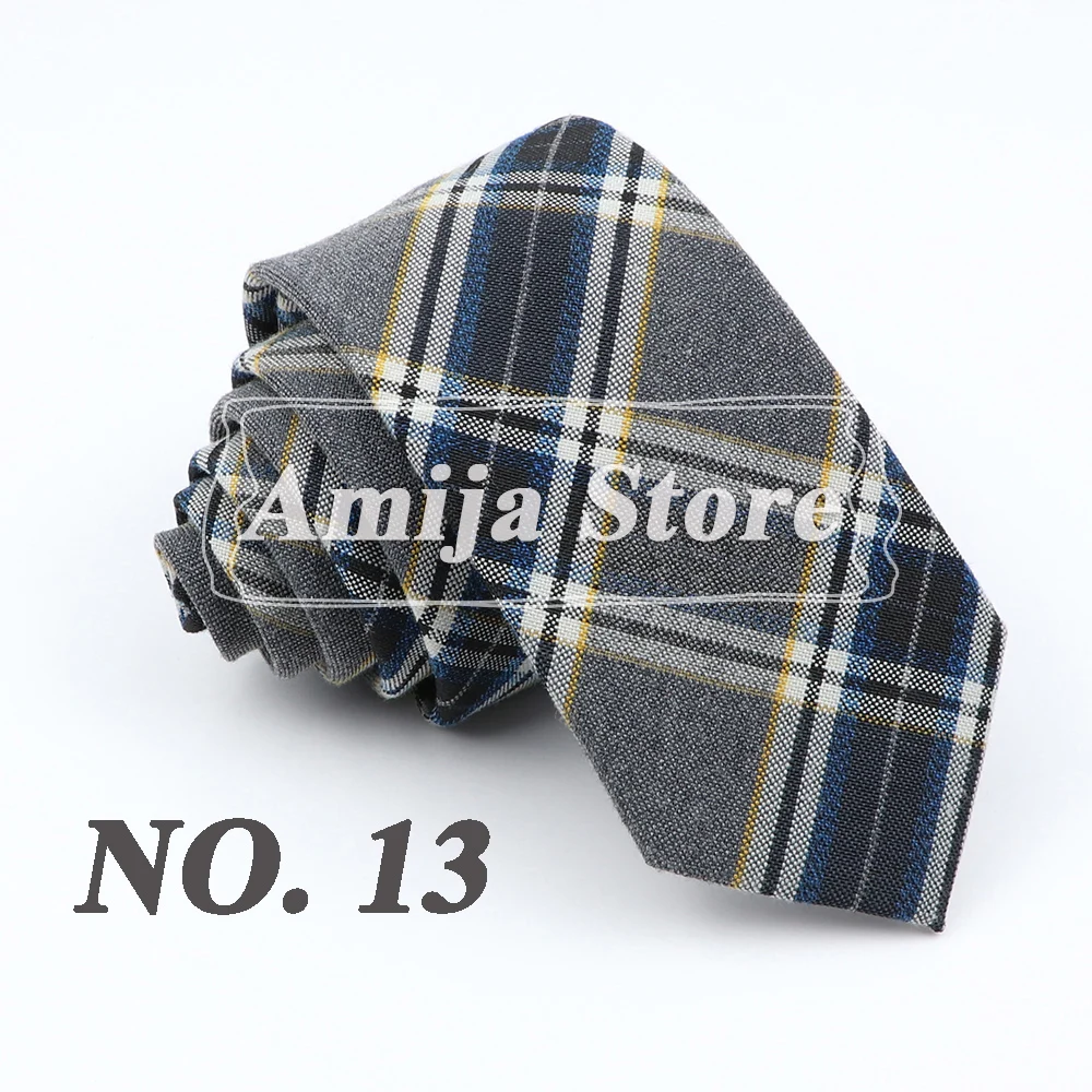 Plaid Tie For Men Women Soft Skinny Cotton TR Fabric Necktie For Wedding Bussiness Casual Man's Neckties Suits Flower Cravat