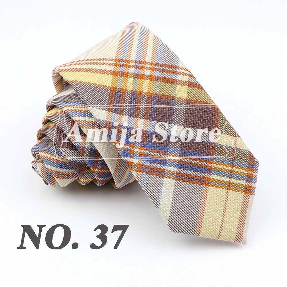 Plaid Tie For Men Women Soft Skinny Cotton TR Fabric Necktie For Wedding Bussiness Casual Man's Neckties Suits Flower Cravat